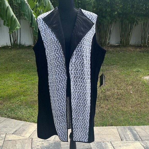 Laura-Fisher-Bonvallet custom made silk blend long vest - Picture 1 of 9